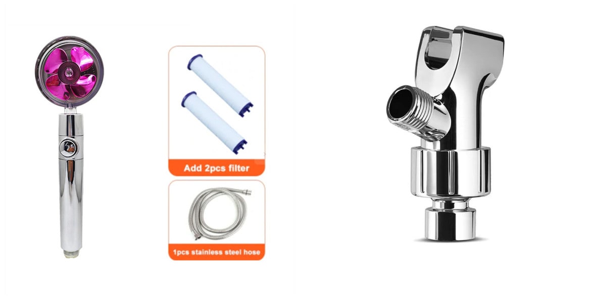 Shower Head with Hard Water Filter High Pressure Propeller Fan and Pause Button Kdf 55