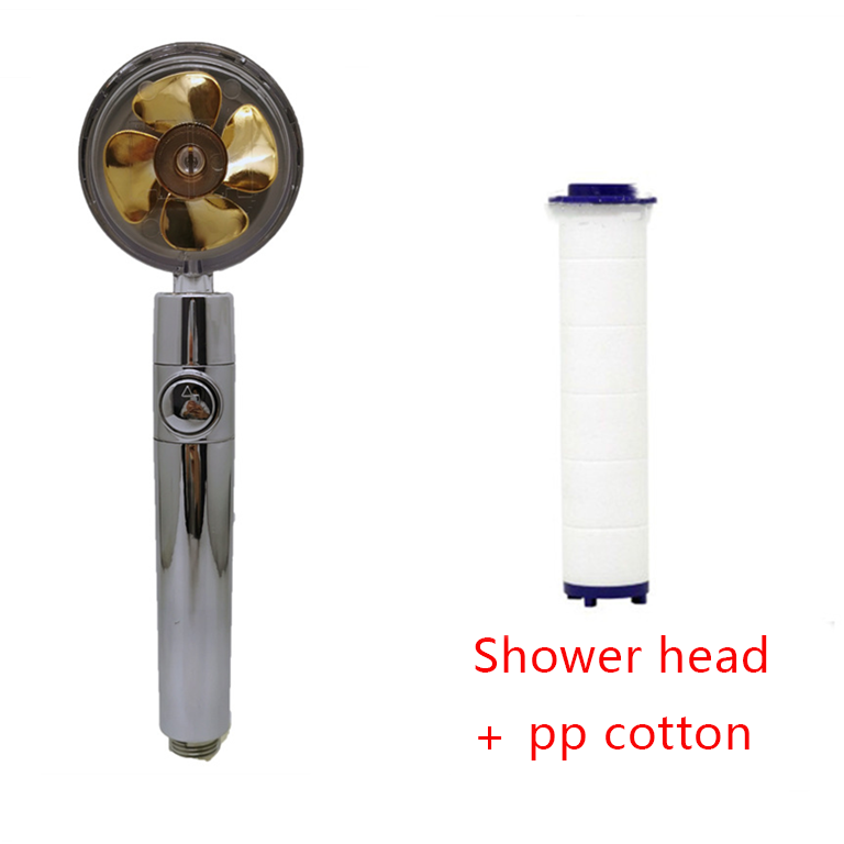 Shower Head with Hard Water Filter High Pressure Propeller Fan and Pause Button Kdf 55