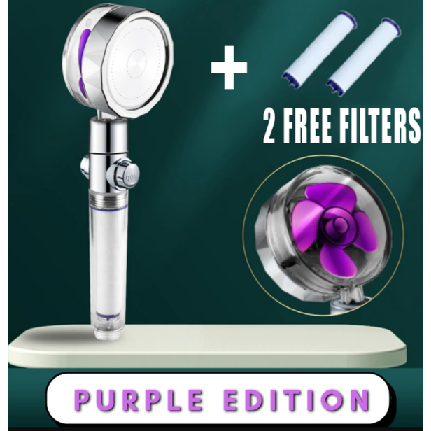 Shower Head with Hard Water Filter High Pressure Propeller Fan and Pause Button Kdf 55