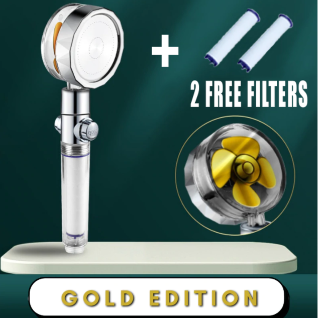 Shower Head with Hard Water Filter High Pressure Propeller Fan and Pause Button Kdf 55