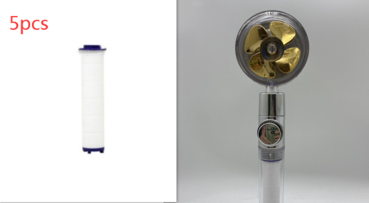 Shower Head with Hard Water Filter High Pressure Propeller Fan and Pause Button Kdf 55