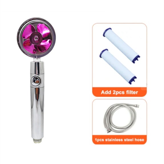 Shower Head with Hard Water Filter High Pressure Propeller Fan and Pause Button Kdf 55