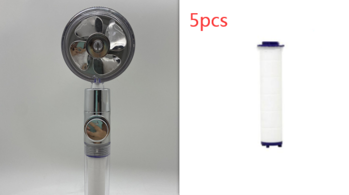 Shower Head with Hard Water Filter High Pressure Propeller Fan and Pause Button Kdf 55