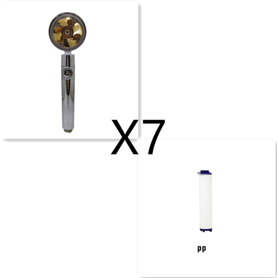 Shower Head with Hard Water Filter High Pressure Propeller Fan and Pause Button Kdf 55