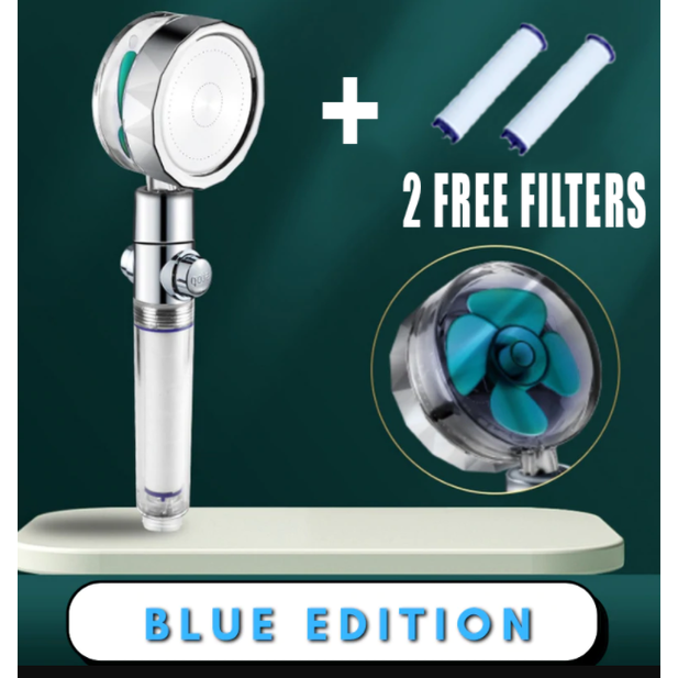 Shower Head with Hard Water Filter High Pressure Propeller Fan and Pause Button Kdf 55