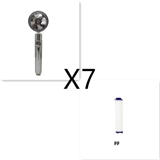 Shower Head with Hard Water Filter High Pressure Propeller Fan and Pause Button Kdf 55