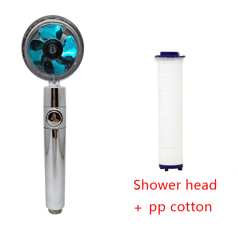 Shower Head with Hard Water Filter High Pressure Propeller Fan and Pause Button Kdf 55