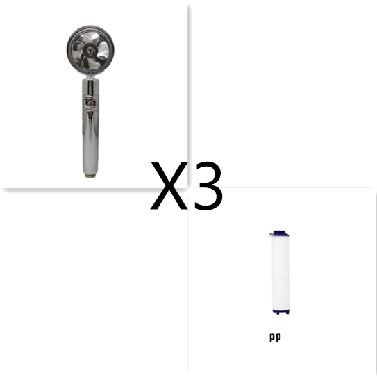 Shower Head with Hard Water Filter High Pressure Propeller Fan and Pause Button Kdf 55