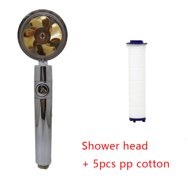Shower Head with Hard Water Filter High Pressure Propeller Fan and Pause Button Kdf 55