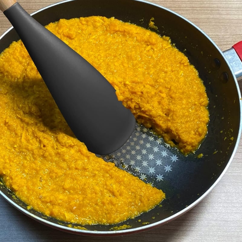 Silicone Spatula and Cooking Spoon with Wooden Handle for Kitchen Utensils