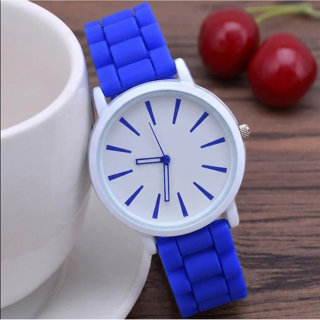 Silicone Watch Bands Strap with Rubber Replacement and Minimalist Dial