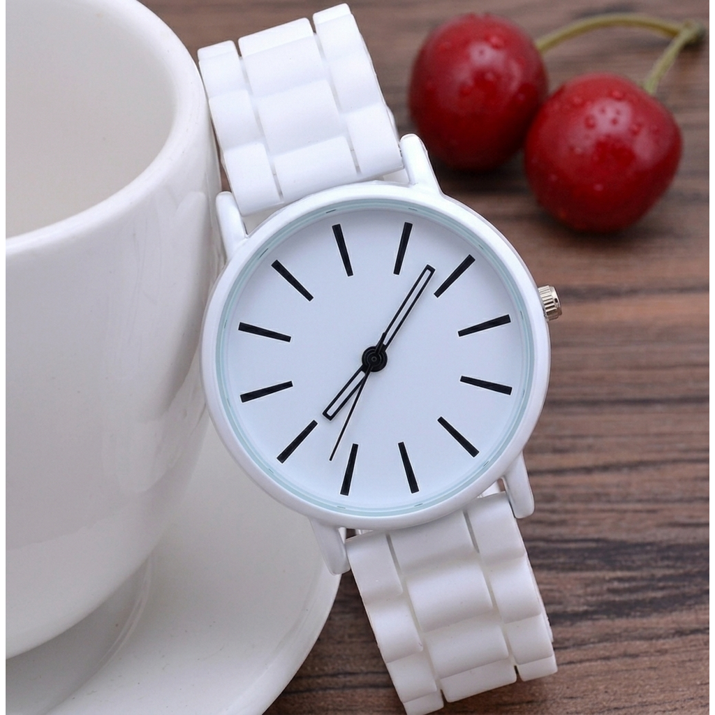 Silicone Watch Bands Strap with Rubber Replacement and Minimalist Dial