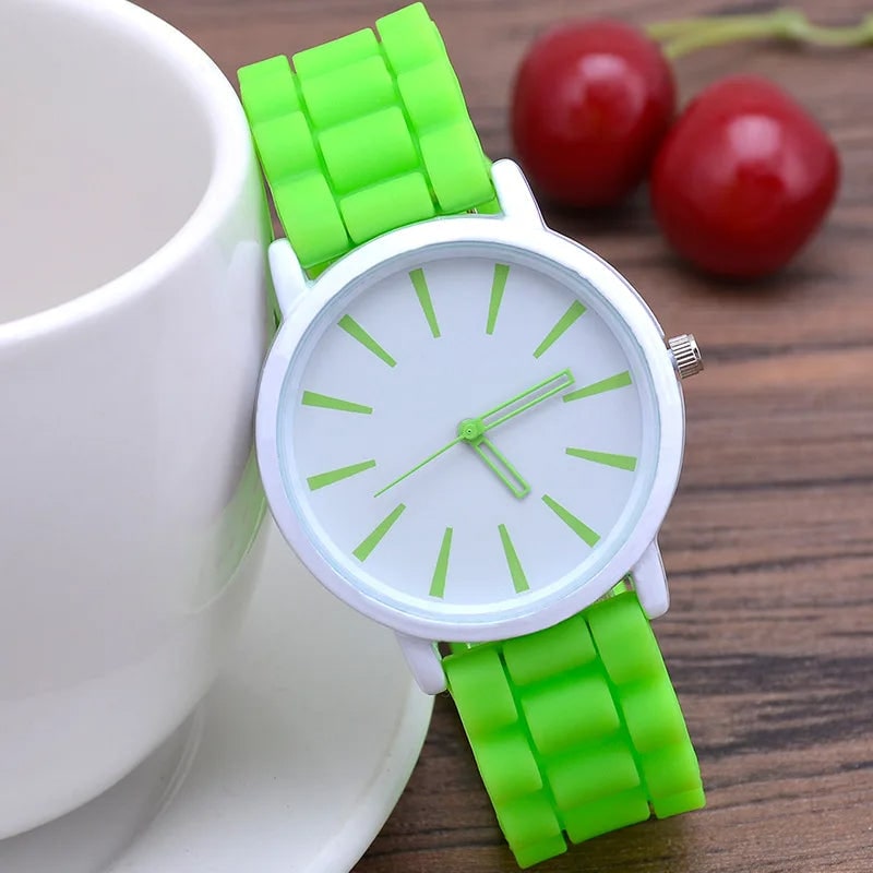 Silicone Watch Bands Strap with Rubber Replacement and Minimalist Dial