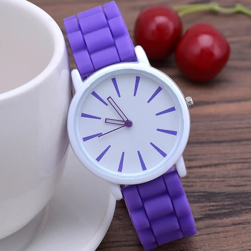 Silicone Watch Bands Strap with Rubber Replacement and Minimalist Dial