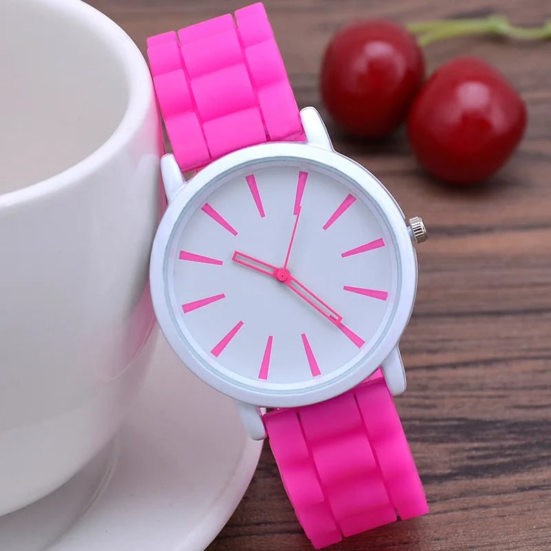 Silicone Watch Bands Strap with Rubber Replacement and Minimalist Dial