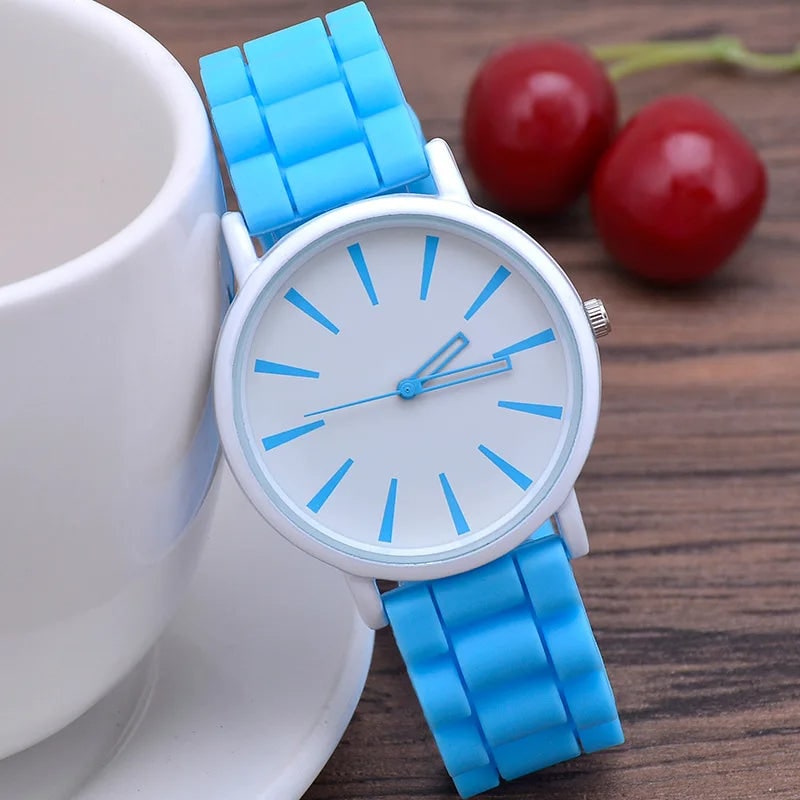 Silicone Watch Bands Strap with Rubber Replacement and Minimalist Dial