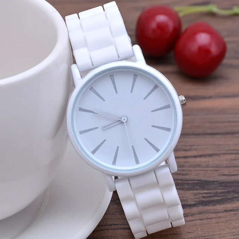 Silicone Watch Bands Strap with Rubber Replacement and Minimalist Dial