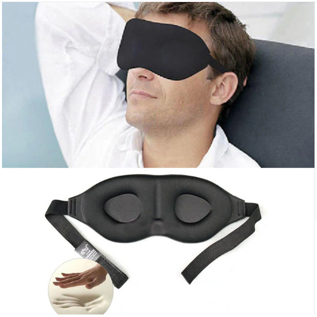 Sleep Mask Eye Cover for Sleeping with 3D Contoured Memory Foam and Adjustable Strap