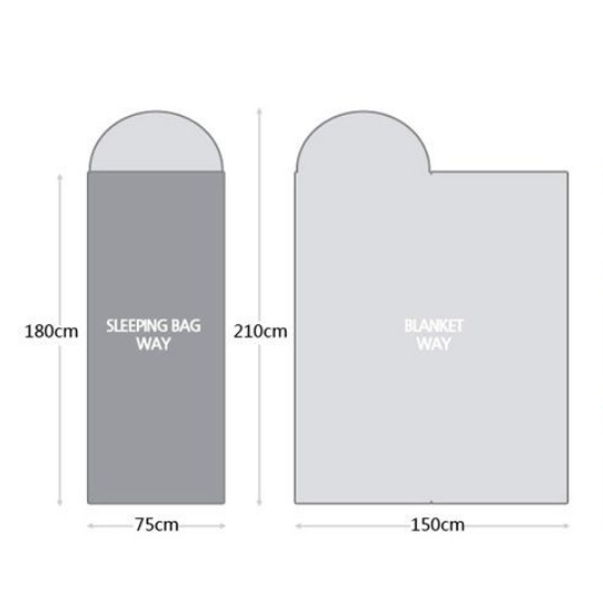 Sleeping Bag Nap Sack with Hood and Two-Way Zipper for Camping Travel Ultralight Quilt
