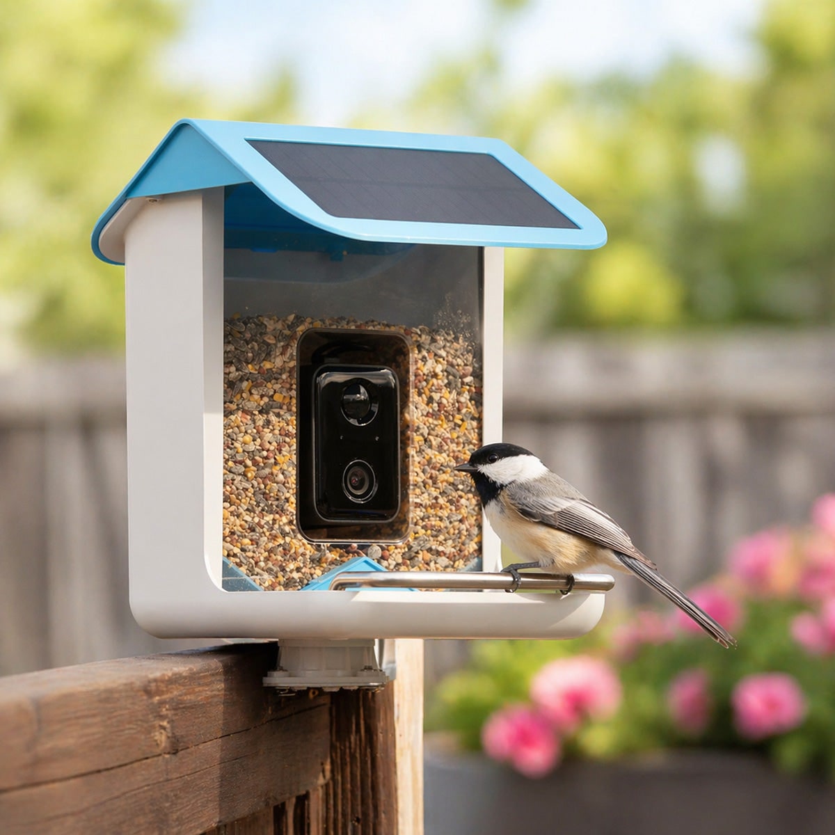 Smart Bird Feeder Camera Solar Powered WIFI Waterproof Outdoor With Video