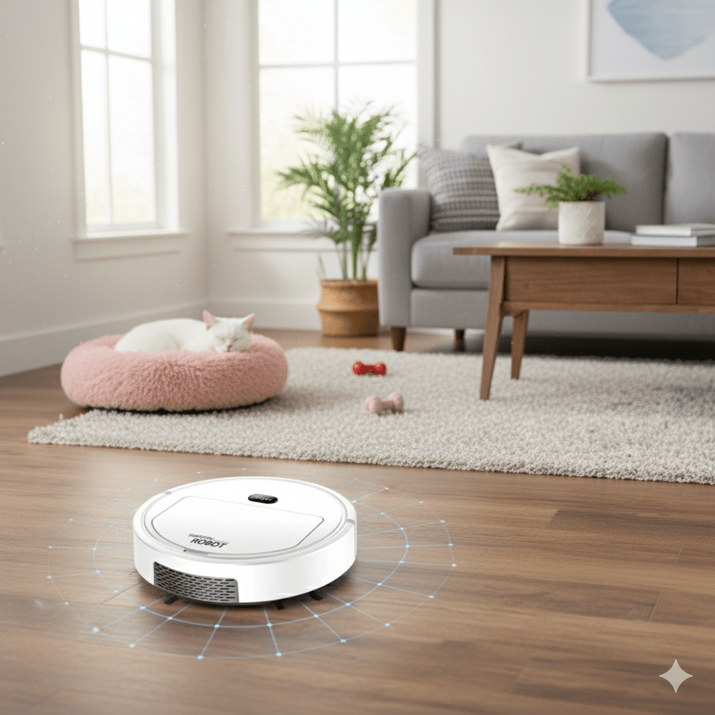 Smart Robot Vacuum Cleaner with Automatic Floor Cleaning and Quiet Operation