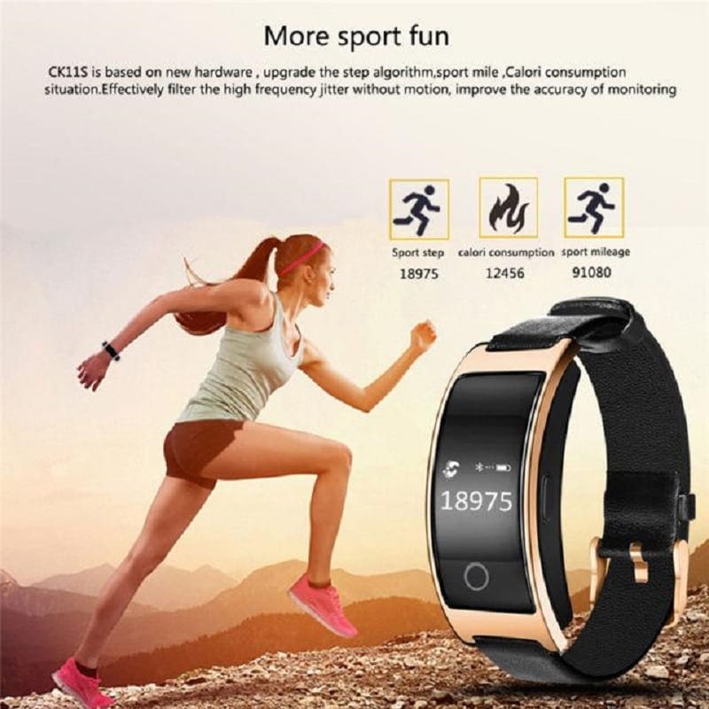 Smartwatch Fitness Tracker Watch Activity Leather Waterproof Heart Rate