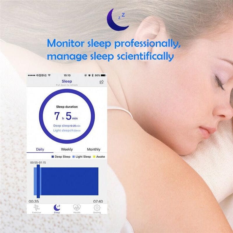 Smartwatch Fitness Tracker Watch Activity Leather Waterproof Heart Rate