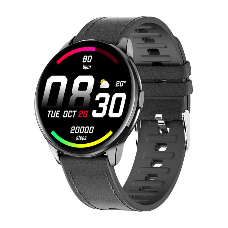 Smartwatch with Fitness Tracker and Heart Rate Monitor Rugged Durable Design with Round Touchscreen