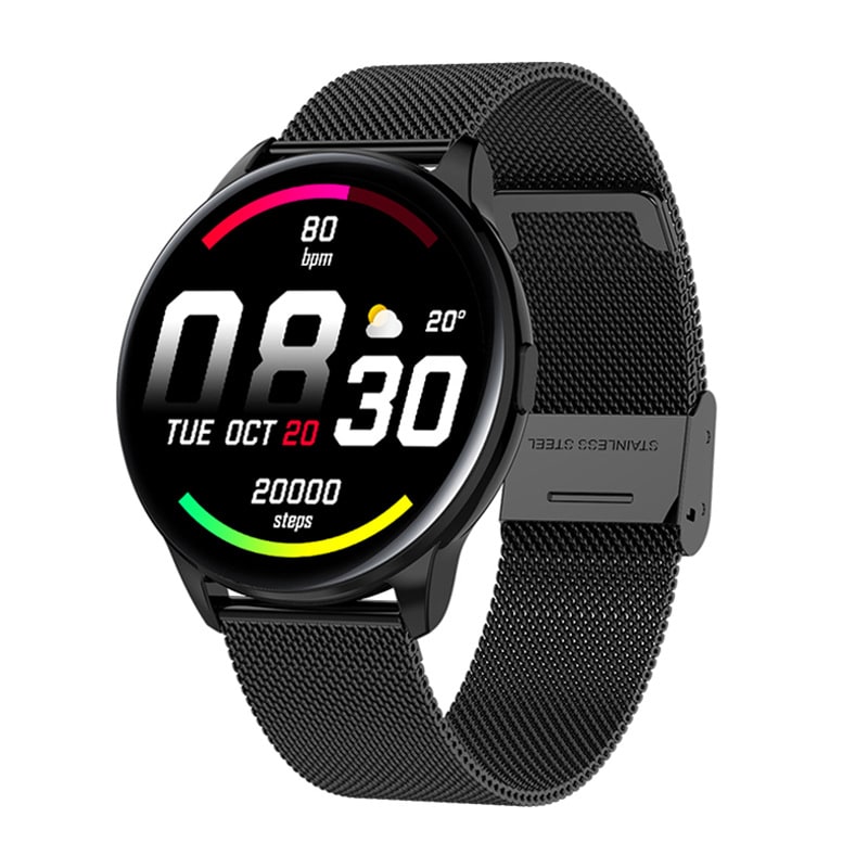 Smartwatch with Fitness Tracker and Heart Rate Monitor Rugged Durable Design with Round Touchscreen