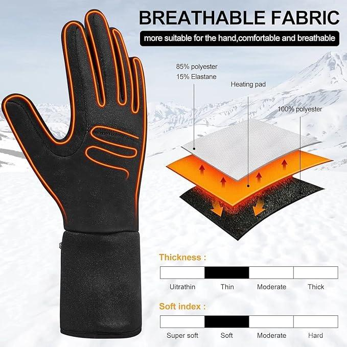 Heated Winter Gloves Rechargeable 3-Heat Settings for Cold Weather