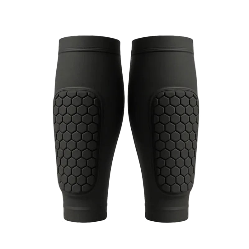 Soccer Shin Guard Compression Sleeves with Padded Calf Protection for Football and Running
