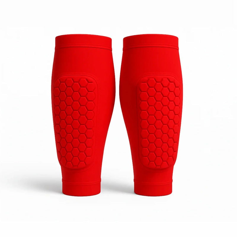Soccer Shin Guard Compression Sleeves with Padded Calf Protection for Football and Running