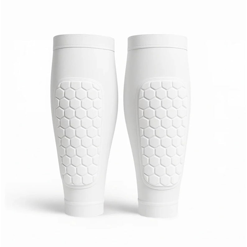 Soccer Shin Guard Compression Sleeves with Padded Calf Protection for Football and Running