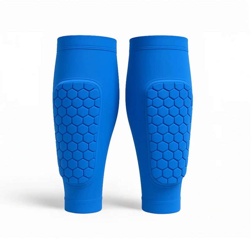 Soccer Shin Guard Compression Sleeves with Padded Calf Protection for Football and Running