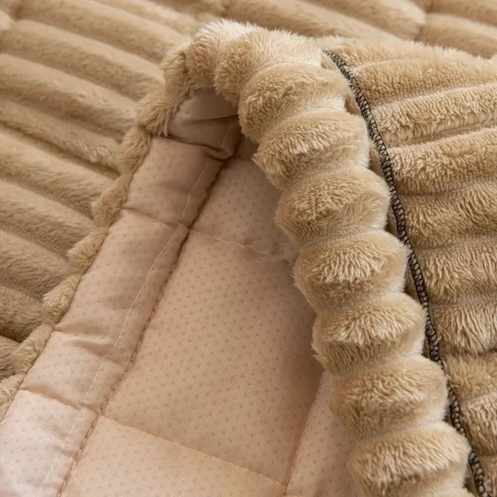 Sofa Couch Seat Cushion Cover with Plush Quilted Design and Non-Slip Backing Stretchable