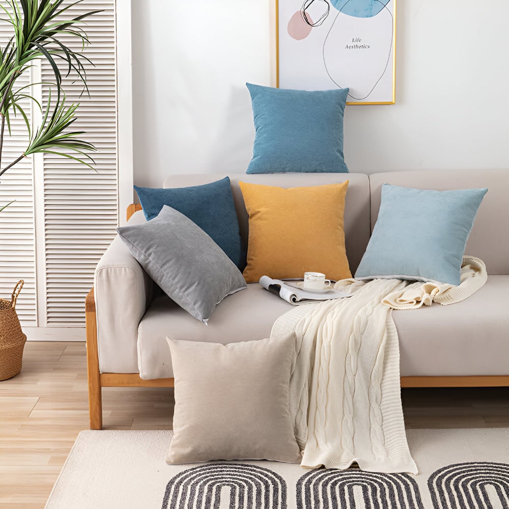 Sofa Throw Blanket Waterproof Water-Resistant Couch Cover with Scalloped Edge Machine Washable