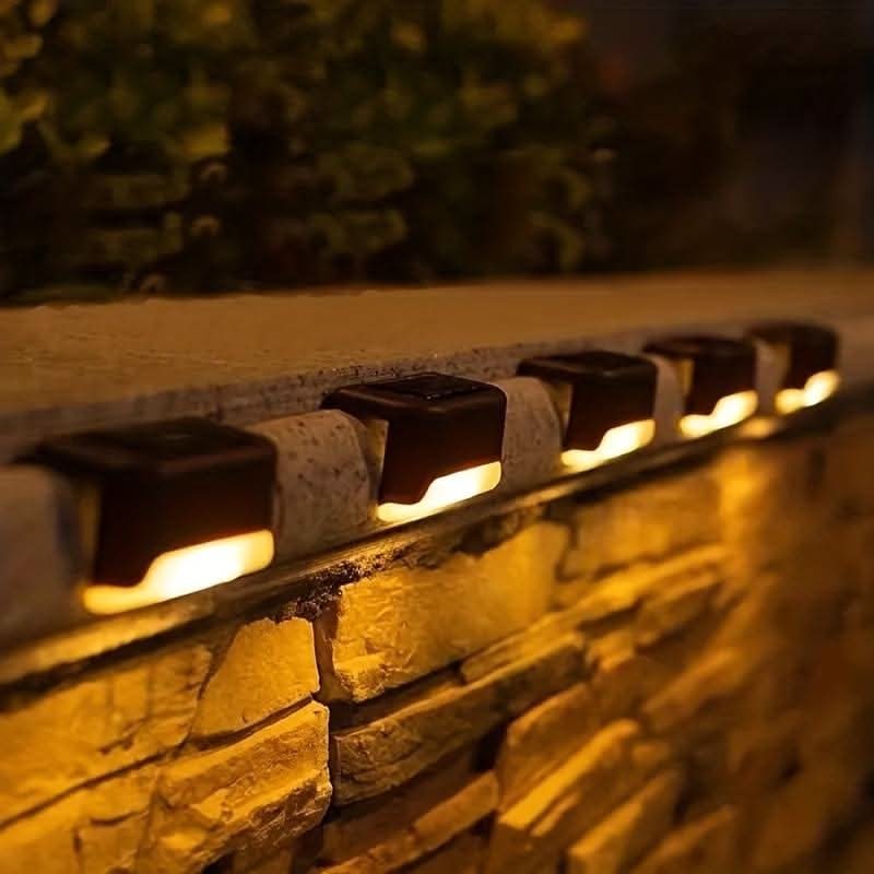 Solar LED Outdoor Pathway Fence Deck Lights with Step Stair Installation