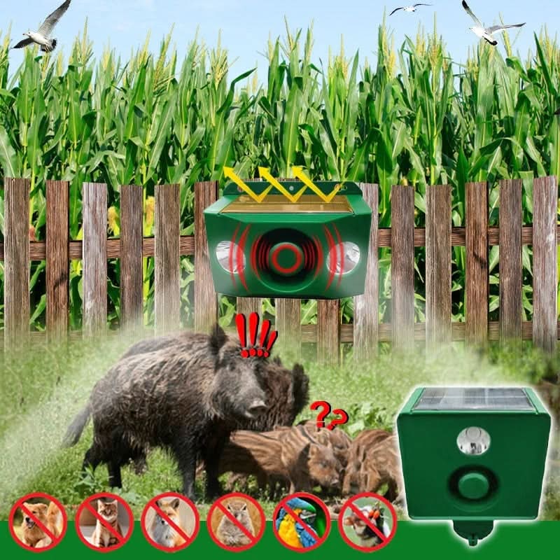 Solar Mouse and Rodent Repellent with LED Lights and Alarm for Outdoor Gardens