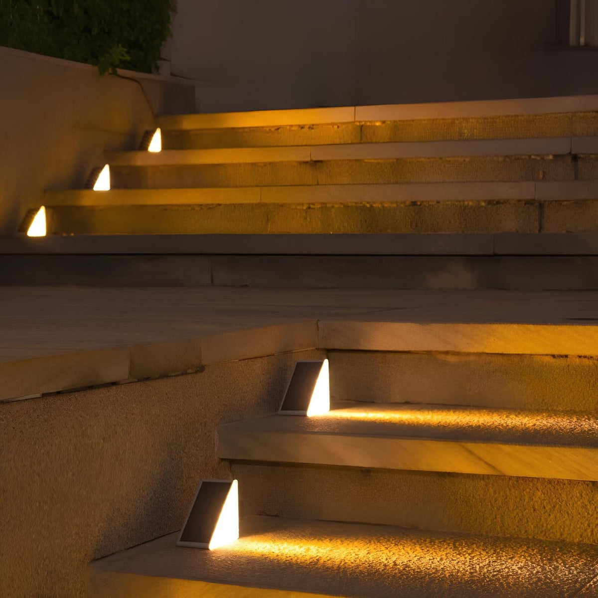 Solar Outdoor Lighting Deck Lights Step Waterproof LED Triangular Stair