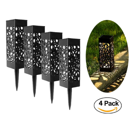 Solar Pathway Lights with Hollow Lattice Design for Garden Lawn and Landscape Outdoor Lighting