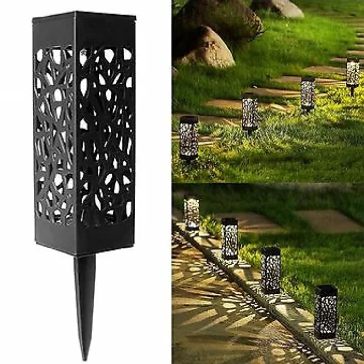 Solar Pathway Lights with Hollow Lattice Design for Garden Lawn and Landscape Outdoor Lighting