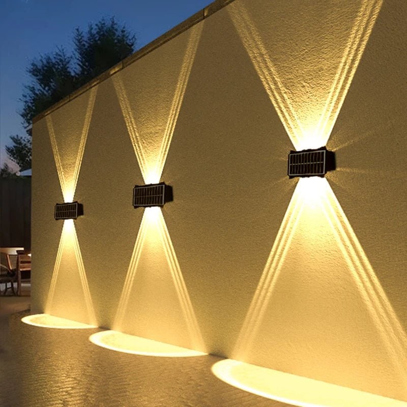 Solar Wall Lights Outdoor with Up and Down Lighting Weatherproof Powered Exterior
