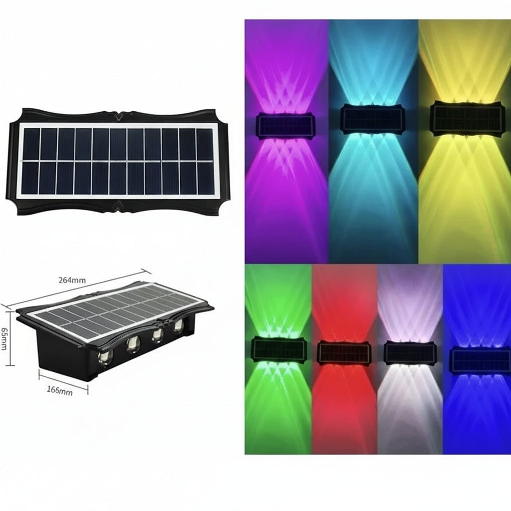 Solar Wall Lights Outdoor with Up and Down Lighting Weatherproof Powered Exterior