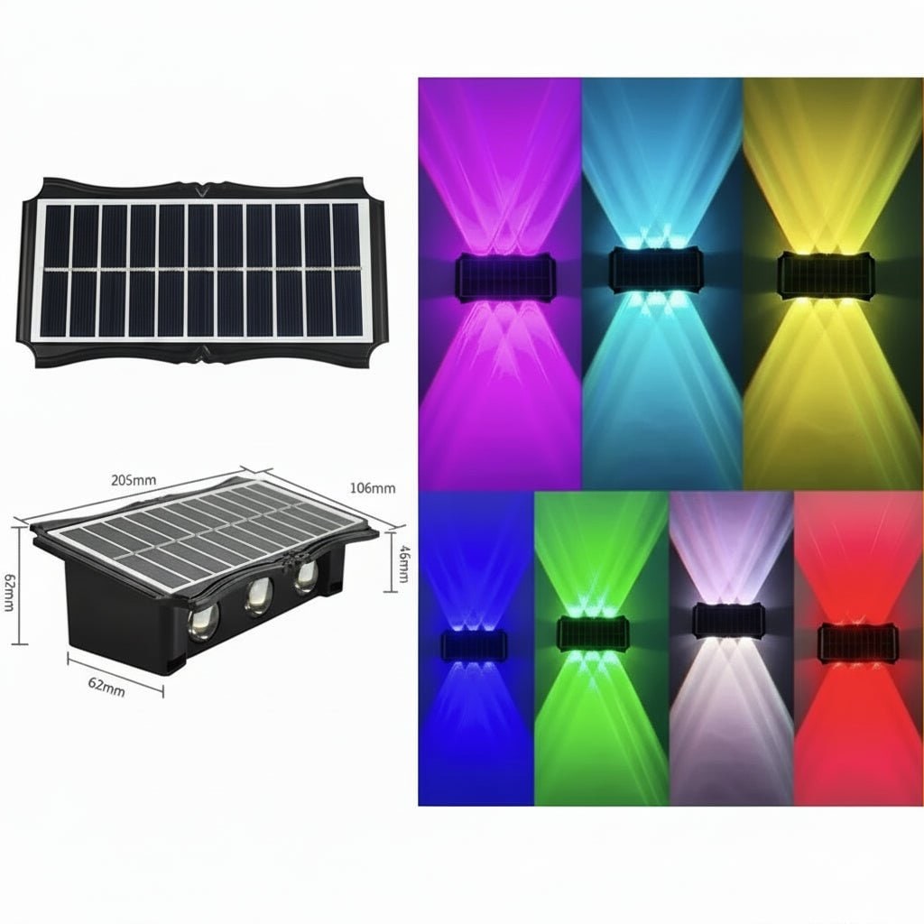 Solar Wall Lights Outdoor with Up and Down Lighting Weatherproof Powered Exterior