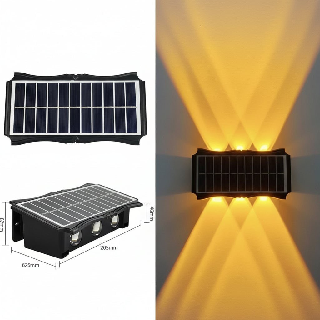 Solar Wall Lights Outdoor with Up and Down Lighting Weatherproof Powered Exterior