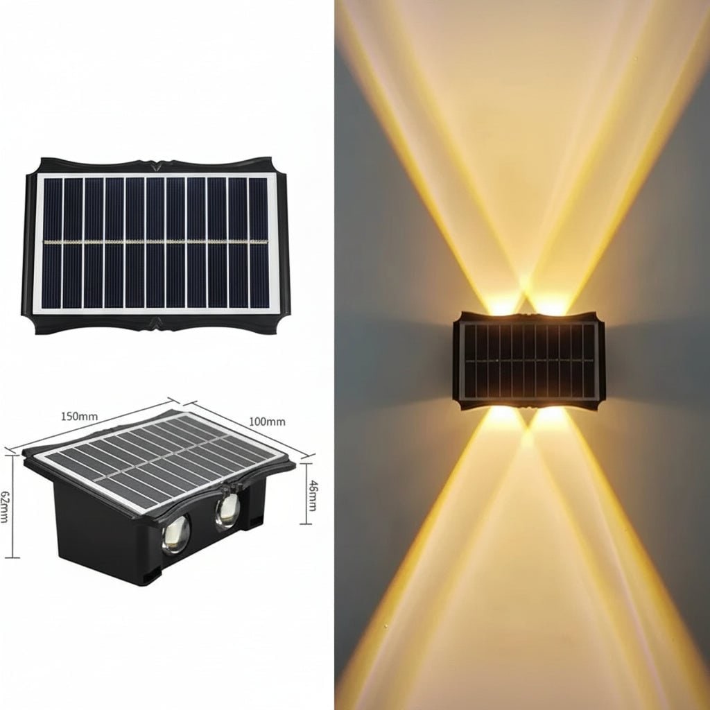 Solar Wall Lights Outdoor with Up and Down Lighting Weatherproof Powered Exterior