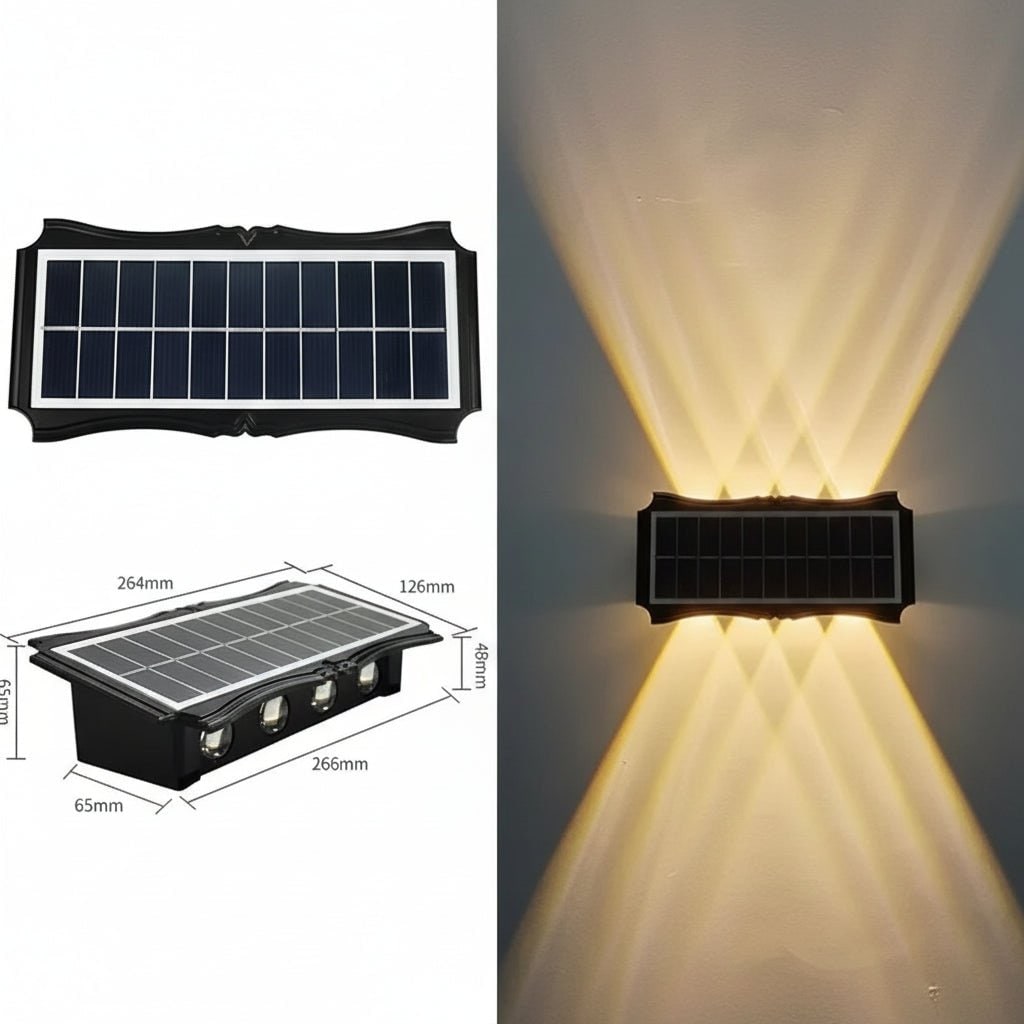 Solar Wall Lights Outdoor with Up and Down Lighting Weatherproof Powered Exterior