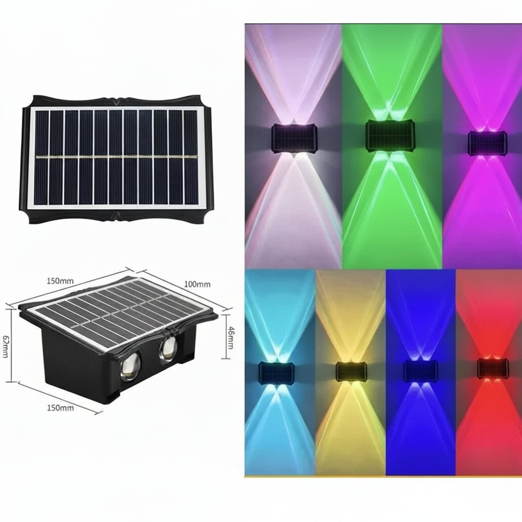 Solar Wall Lights Outdoor with Up and Down Lighting Weatherproof Powered Exterior