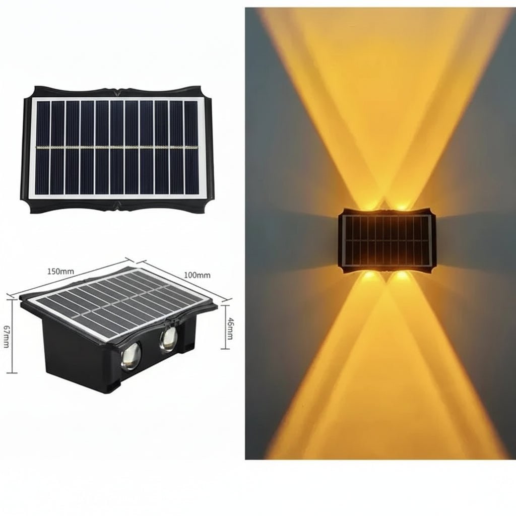 Solar Wall Lights Outdoor with Up and Down Lighting Weatherproof Powered Exterior