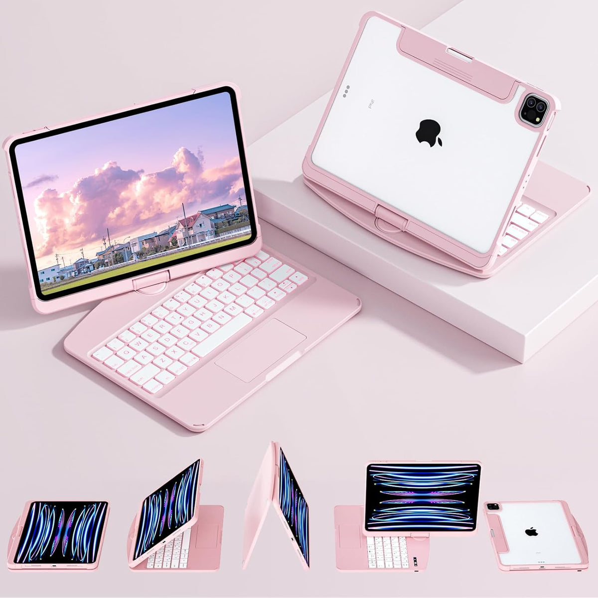 Transparent 360° iPad Keyboard Case